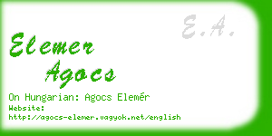 elemer agocs business card