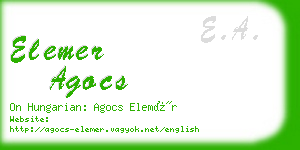 elemer agocs business card